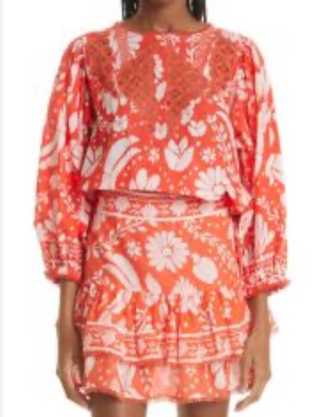 FARM Rio Coral Red and White Floral Two-Piece Set - Picture 15 of 15